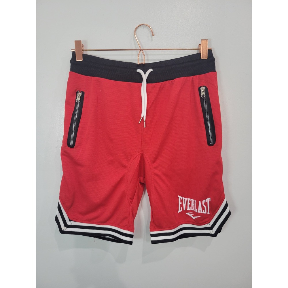 Everlast Kids Red Athletic Mesh Shorts With Zipper‎ Pockets
